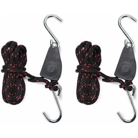 Sangles Cliquet 1/4 pouces Rope Ratchet Pour Lampe de Coissance 2 pièces Corde de Crochet Réglable (1/4)