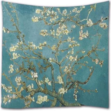 Vintage oil painting backdrop, flowering branches, 1.3 x 1.5 m, fixing kit included (1/5)