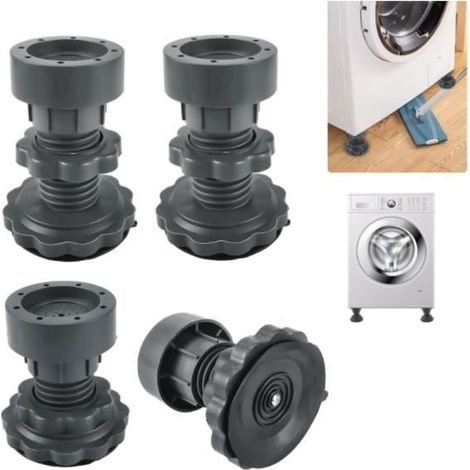 4 Pièces Pied Machine a Laver Ajustable, Tapis Patin Anti Vibration Machine à Laver, Patins Amortisseurs Antivibration, (1/3)