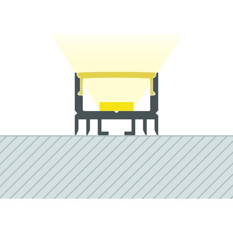 Profilé Aluminium en Saillie avec Capot Continu pour Ruban LED jusqu'à 13 mm Aluminium 2 m Blanc translucide (1/5)