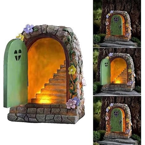 Décoration de jardin : porte en pierre, escalier, ornements solaires pour jardin (1/5)