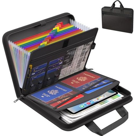 Classeur ignifuge pour documents A4 – 37 x 27 x 5 cm – Étanche et portable – Noir – Maison, bureau et école (1/4)