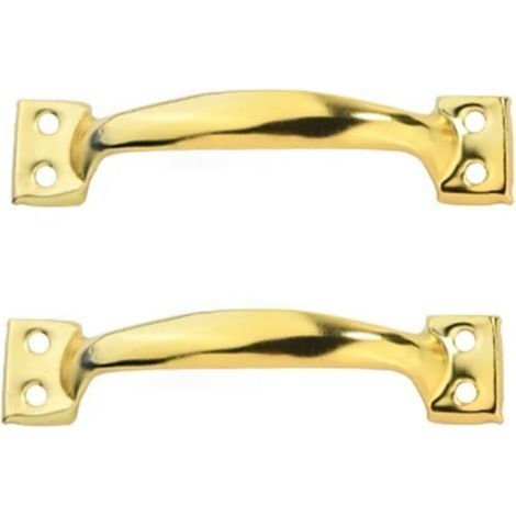 2 Pack Retro Barn Door Handles for Kitchen Cabinets, Hole Distance: 58mm, Gold Iron (1/4)