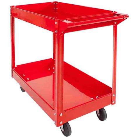Chariot ou Servante d'atelier en métal, pratique 2 étagères (1/4)