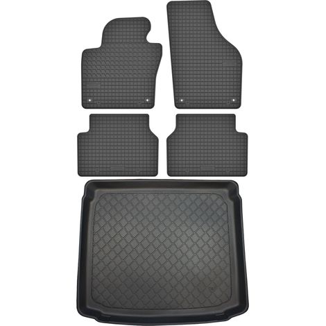 Ensemble de tapis de sol en caoutchouc pour Volkswagen Tiguan I VAN (07.2007-04.2016) + tapis de coffre
