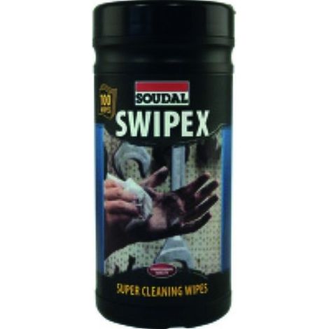 Soudal – Lingettes nettoyantes Swipex XXL – 100 pièces – Élimine mousse PU, silicone frais, peinture non durcie, graisse – Format 20 x 24 cm (1/3)