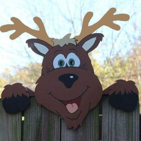 Décoration De Cloture Bois,Décor Parfait Durable Dornement De Jardin De Pelouse,Decoration Noel Exterieur (Wapiti) (1/5)