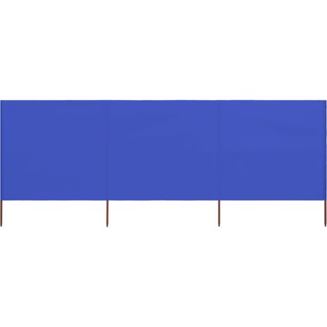 Paravent 3 panneaux Tissu 400 x 120 cm Bleu azure (1/5)
