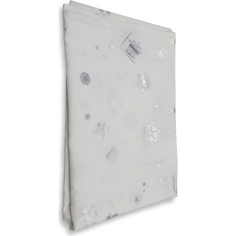 ANTI-TACHES - Nappe rectangulaire - 150x240cm - Imprimé métallisé constellation blanc - Traitement anti-taches - Voir photos (1/5)