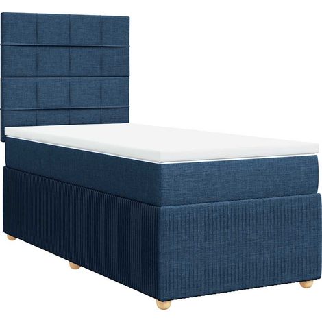 Maison Exclusive - Giroletto a Molle con Materasso Blu 90x200 cm inTessuto