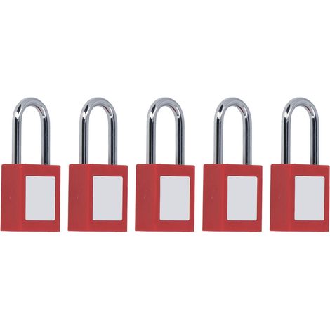 5 Cadenas de Sécurité Loto 38mm avec Étiquettes Amovibles pour Procédures de Verrouillage - Industrie (1/5)