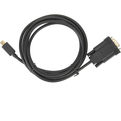 Adaptateur USB 3.1 Type-C vers VGA mâle A0105, câble de 1,8 m, accessoire informatique noir (1/5)