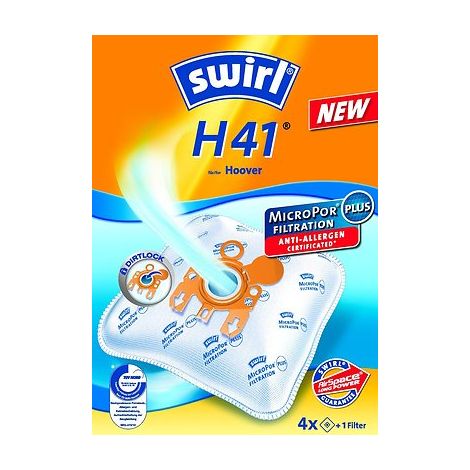Swirl H41 4x sacchi in microfibra per aspirapolvere Hoover Amigo Telios Arianne