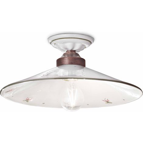 Plafoniera Classica Asti Ferro E Ceramica Nero Sfumato Rame 1 Luce E27 (1/5)