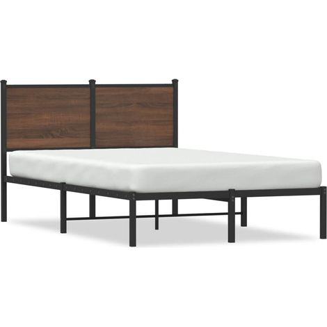 Lit double，Lit adulte，Cadre de lit en métal sans matelas chêne marron 120x190 cm CFW6647453 (1/5)