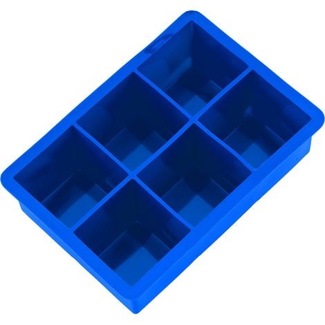 Silikon-Eiswürfelform mit 6 Mulden, Schokoladen- und Pralinenform, Küchenhelfer, Dunkelblau (1/5)