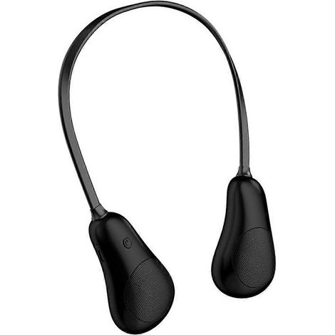 Enceinte Bluetooth sans fil à porter autour du cou, mini enceinte stéréo portable avec caisson de basses noir (1/5)