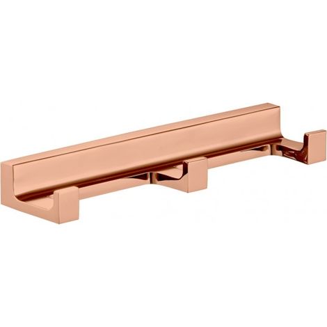 Patère triple NIL en laiton rose gold brossé 16x4,2x2,1 cm (1/2)