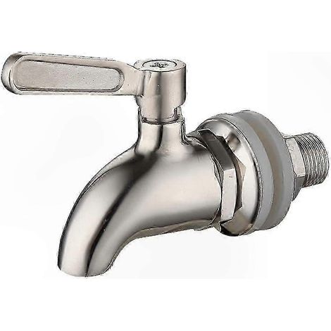 Zapfhahn aus Edelstahl 304, 16 mm, silberfarben, für Bierfässer, Wein und andere Getränke, robust und langlebig (1/5)