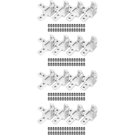 16-Paquet Connecteur de Support de Coin de Bout 3 Voies Série 3030,Avec Vis pour Profilé D'Extrusion en Aluminium Fente T 8mm (1/5)