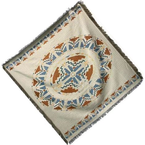 Serviette de canapé vintage double épaisseur, 2 couleurs, à franges sur 4 côtés, rectangulaire, idéale pour les pique-niques, 90 x 90 cm. (1/5)