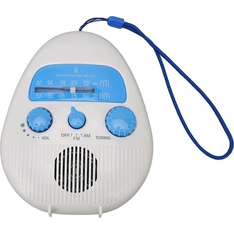 Radio de Douche étanche, Radio AM FM Anti-éclaboussures avec Bouton Rotatif pour Une Utilisation en Extérieur dans la Salle de Bain, Haut-Parleur intégré, Résiste Efficacement à (1/5)