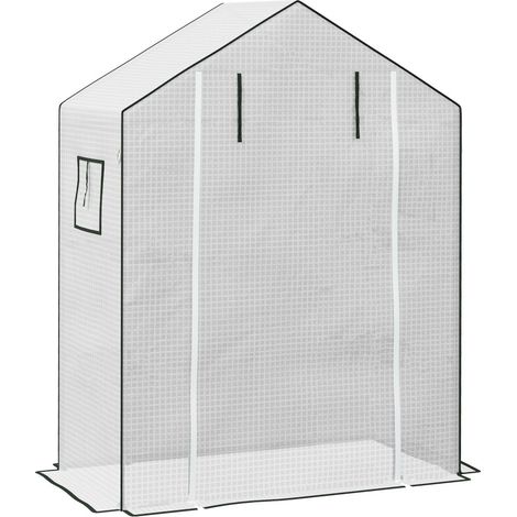 Serre tunnel professionnelle-PE renforcé avec protection UV-Rideau et fenêtre latérale-140x73x190cm (1/5)
