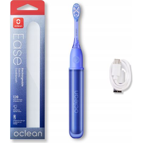 Oclean Ease elektrische Zahnbürste, blau, mit Deckel, 2-in-1, 66.000 Bewegungen (1/5)