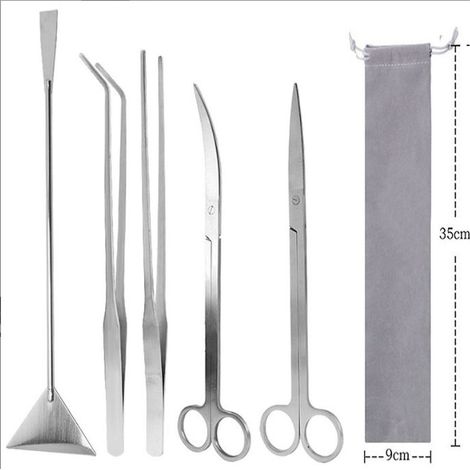 Tools For Aquarium, Trips Tools In Stainless steel For Plants of Aquarium, Pliers TO Epiler, Scissors, Spatula, Kit of Tools For Bonsai, Scraper TO Algues (1/5)