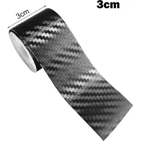 (3 m x 3 cm) Bande adhésive de protection en fibre de carbone pour voiture,à coller soi-même,pour seuils de porte et rétroviseurs latéraux Film de protection anti-rayures et imperméable (1/3)