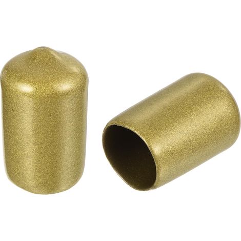 50pcs Embouts en Caoutchouc, 13.5 mm ID Vis Filetage Protecteur en PVC pour Vis Embouts de Protection Flexible pour Tube Métallique, Câbles, Fils, Tige, Écrou et Cache Boulon, Or (1/5)