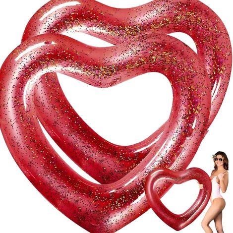 Heart Shape Inflatable Swimming Ring Heart Shape Swimming Ring PVC Swimming Ring for Swimming Pool Beach Party (1/5)