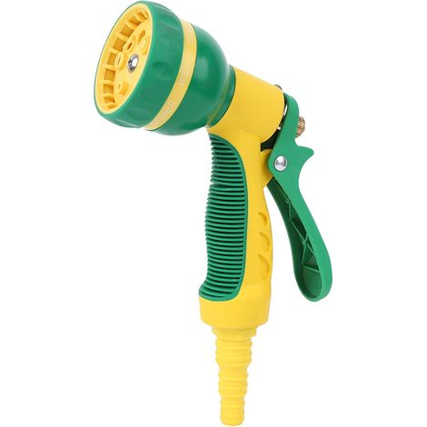 Ugello per tubo da giardino, pistola per irrigazione multifunzionale in ABS, spruzzatore per tubo da giardino con 8 getti regolabili per innaffiare prati e animali domestici (1/5)