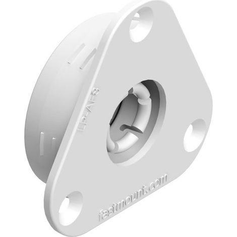 Clip femelle 5kg autocentreur lp-af8 - Diamètre perçage : 25 mm - Matériau : Plastique - Fixation : A visser - Décor : Blanc - Charge : 5 kg - FASTMOUNT