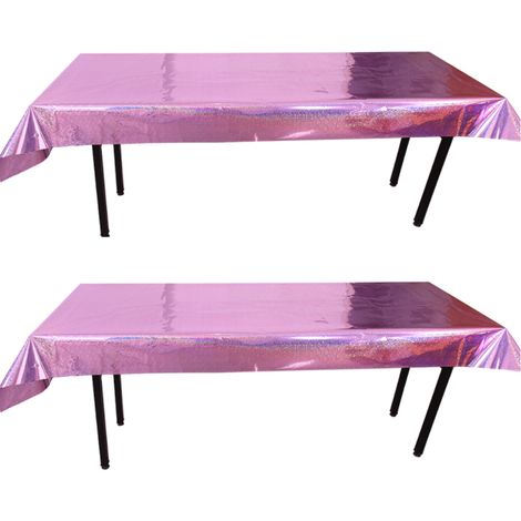 Tablecloth En Aluminium - 100 x 270 Cm - Brillant - Imperméable - Pour Décoration De Table De Fête - 2 Pièces (1/5)