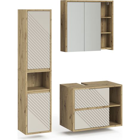 Juego de muebles de baño de 3 piezas Viola, Roble artesanal, .3 partes, Vicco (1/5)