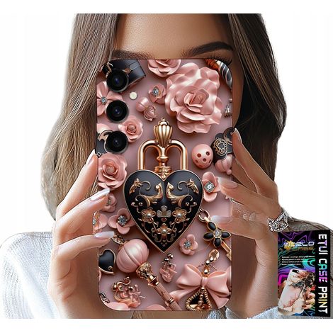 Hülle für Samsung Galaxy A04S – feminine Muster, Vorhängeschloss-Herz-Hülle + Glas (1/5)