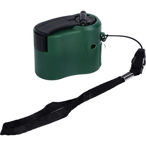 Chargeur de téléphone portable à manivelle USB, autonomie de 3 à 8 h, avec lumière LED, idéal pour la randonnée (vert). (1/5)