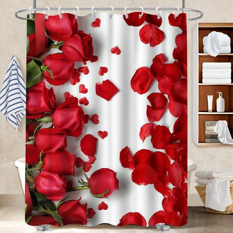 Kit rideau de douche en polyester 180x180 léger bâche polyester douche pour une petite salle de bain (1/5)