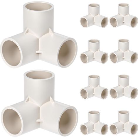® 10 pièces raccords de tuyauterie à 3 voies, diamètre intérieur 32mm, blanc, connecteurs d'angle tuyau en plastique PVC - 25mm (1/5)