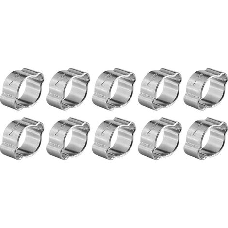 10 abrazaderas de manguera de hierro galvanizado de doble oreja, de 5 a 23 mm, para mangueras de combustible Fule (de 7 a 9 mm) -Crezuo