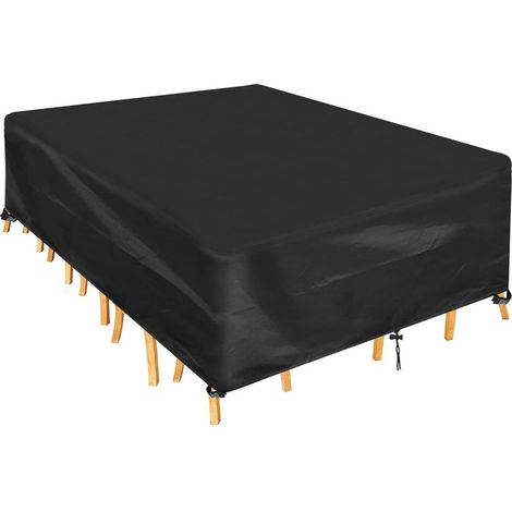 Housse de Protection pour Table, Rectangulaire Housse Salon de Jardin Imperméable, Anti-UV, 420D Oxford Tissu Housse de Table Chaise Meubles de Jardin Extérieure (350x260x90cm) (1/5)
