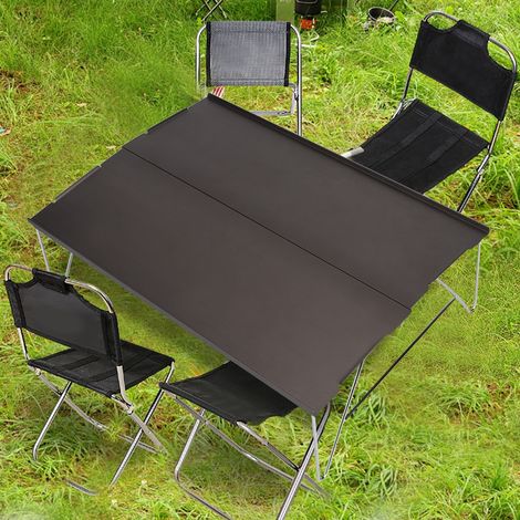 Table de pique-nique pliante portable en alliage d'aluminium pour la randonnée et les barbecues