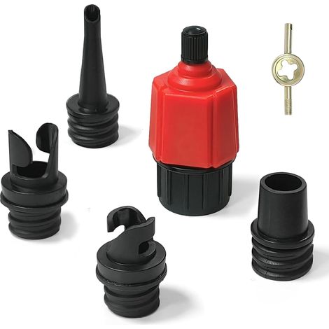 Adaptador de válvula inflable, adaptador universal de válvula inflable con 4 boquillas - Compatible con kayaks, tablas de paddle surf y embarcaciones (1/5)