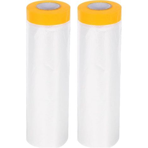 Film Isolant Thermique pour Fenêtres 2 Pcs 1,5 X 20 M Pe Transparent avec Ruban Adhésif, Kit D'isolation pour Grandes Fenêtres Hiver, Protection Froid et Uv, Étanchéité Facile (1/5)