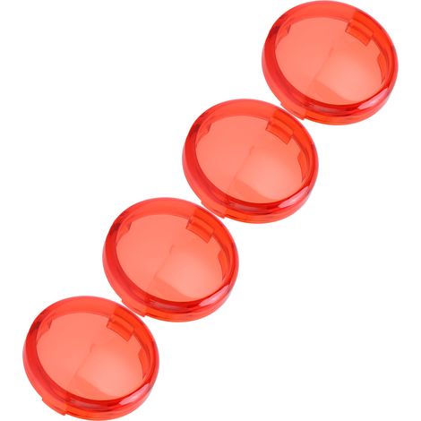 Lot de 4 caches de clignotants de moto de 6 cm (2,36 pouces) en ABS, accessoires universels pour moto, rouge (1/5)