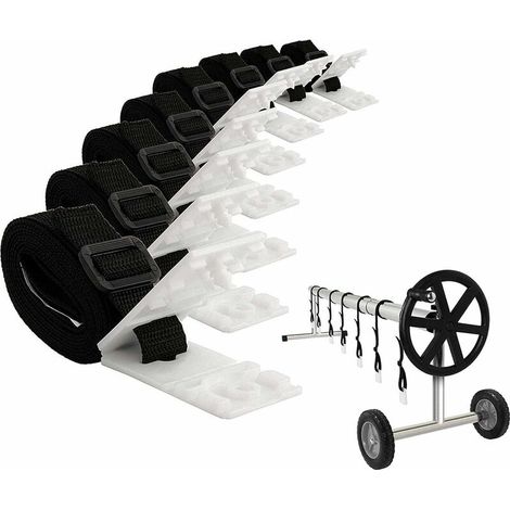 VURAHOME -Set de 8 Sangles de Maintien Sangles et Clips de Fixation pour Les enrouleurs Accessoires de Rechange pour système d'enrouleurs Mobiles, bâches et couvertures de Piscine (1/5)