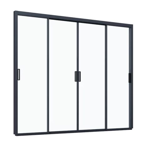 Ombrea – Paroi coulissante en verre 3M – Dimensions ext. 279 x 233,5 cm – Aluminium et verre trempé – Installation simple et esthétique (1/5)