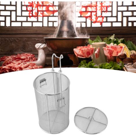 Gewürzkorb/Suppenbehälter/Gewürzsieb mit großem Fassungsvermögen zum Schmoren/chinesischen Fondue, mit erhöhtem Teleskopgriff und Pulverfilter. (1/5)