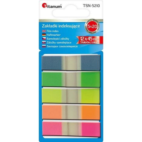 Linguette indicizzate fluorescenti 12x45mm, 5x20 fogli